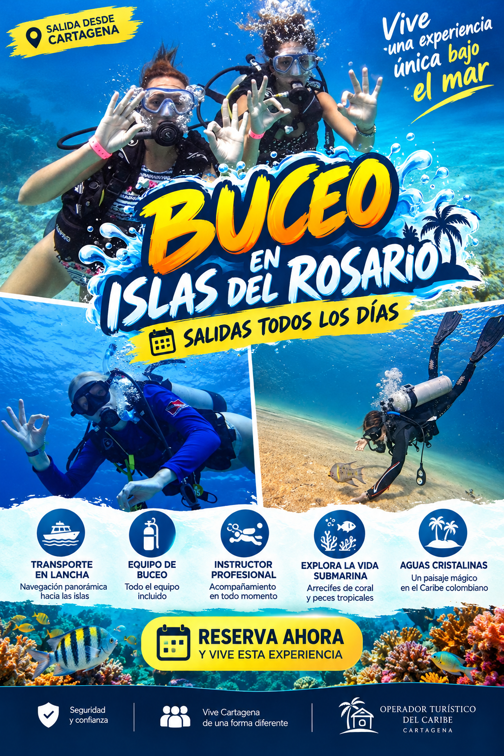 Buceo en las Islas del Rosario, Cartagena, para descubrir el mundo submarino del Caribe colombiano