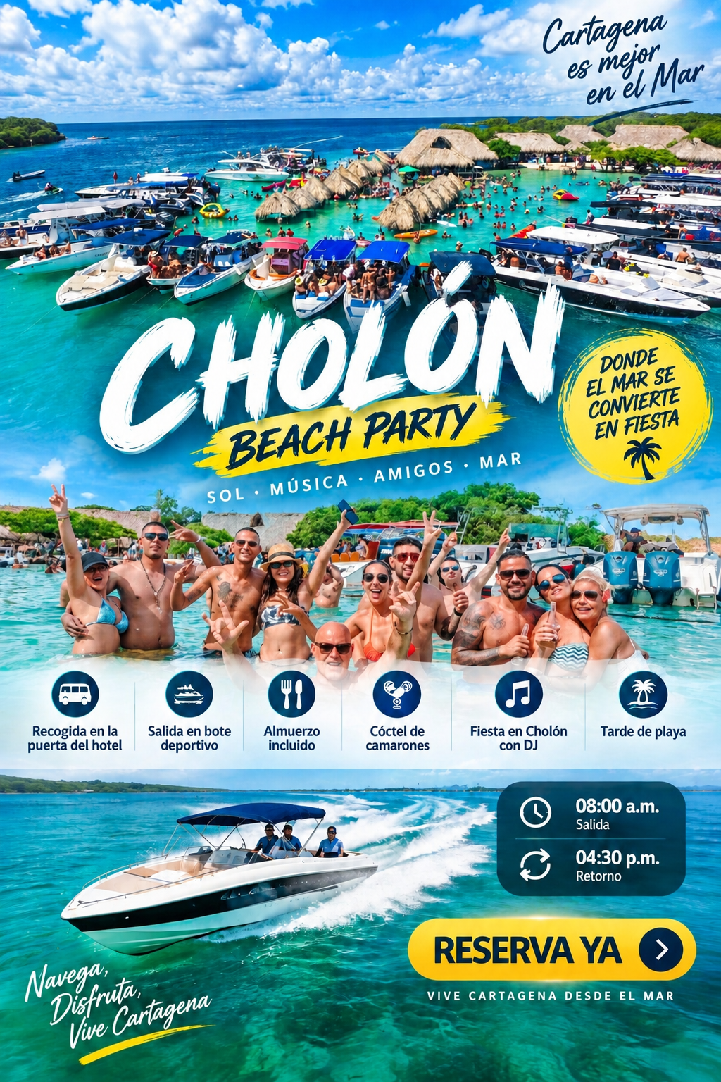 Tour Cholón Cartagena Beach Party