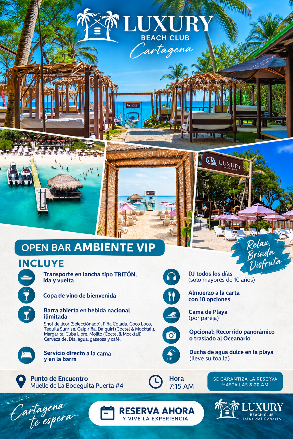 Luxury Beach Club Cartagena en Islas del Rosario